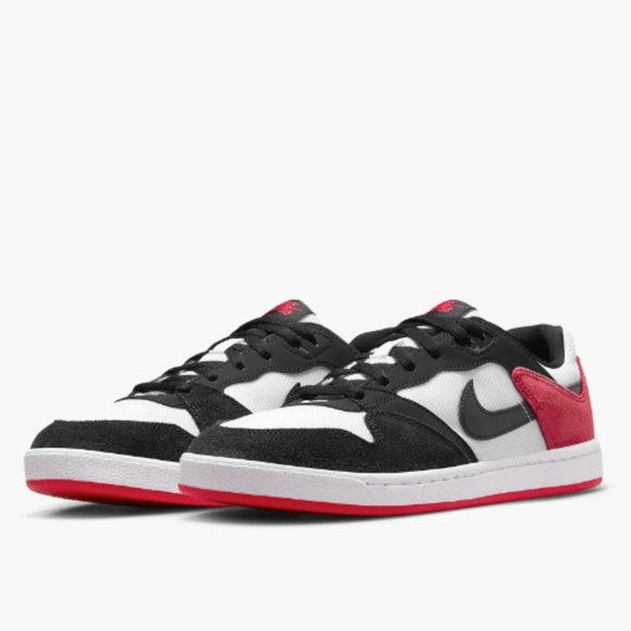 Nike SB Alleyoop Suede Low Top Mens Skate Shoes Black White Red - Picture 5 of 10